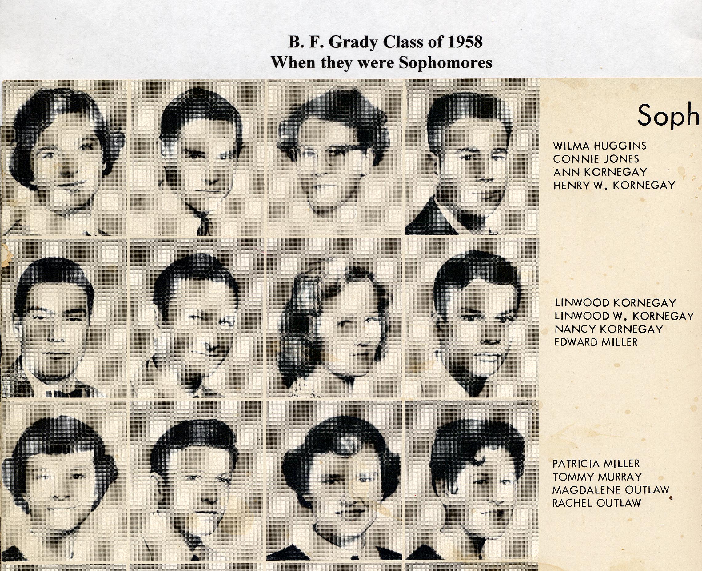 BFG Class of 1958 as Sopho p 3